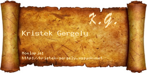 Kristek Gergely névjegykártya